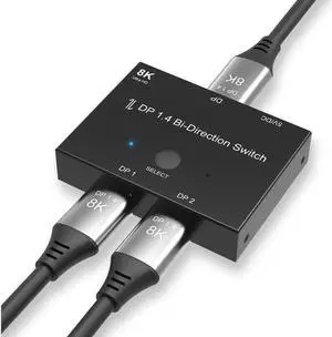 DisplayPort 8K DP 1.4 Switch Bi-Direction 8K 30Hz 4K 120Hz Splitter Converter for Multiple Source and displays.