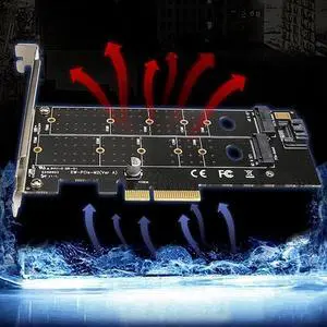 PCIE to M2 M.2 Dual NVME Solid State Drive NGFF SSD M Adapter Adapter Key Expansion SATA Key Card Card