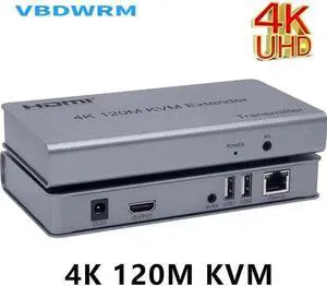 4K 120M HDMI KVM Extender over Cat5e/6 cable HDMI USB Ethernet Extender Transmit with Loop out IR Control Support Mouse Keyboard