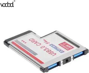 2 Ports USB 3.0 PCI Express Card Adapter 5Gbps HUB PCI 54mm Slot Express Card Converter for Laptop
