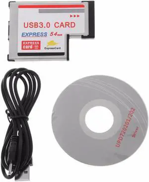 54mm 5Gbps 2 Port Hidden USB 3.0 HUB Express Card ExpressCard Adapter for Laptop