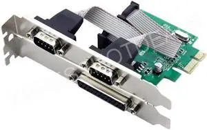 2 Ports RS-232 Serial COM & 1 Port Printer Parallel LPT Port to PCI-E Adapter 2 Ports RS-232 Serial COM & 1 Port Printer Parallel LPT Port to PCI-E Adapter