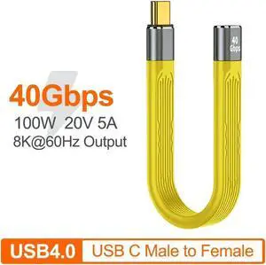 USB4.0 40Gbps Data Cable PD 100W Fast Charging USB-C Male to Female Short Powerbank Cable USB C Charger 8K@60Hz Data Wire