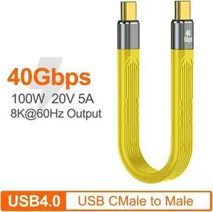 USB4.0 40Gbps Data Cable PD 100W Fast Charging USB-C to Type-C Short Powerbank Cable USB C Charger 8K@60Hz Data Wire