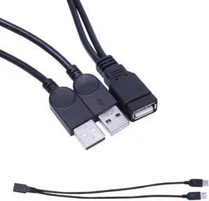 30cm USB 2.0 a Power Enhancer Y 1 Female to 2 Male Data Charge Cable Extension Cord 30cm USB 2.0 a Power Enhancer Y 1 Female to 2 Male Data Charge Cable Extension Cord