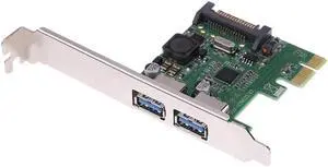 PCI-E Express x1 to 2-Port USB 3.0 Controller Card Adapter Hub 5Gb/s Super speed PCIE Expansion Card for computer