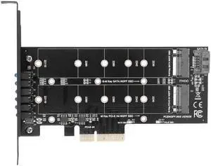 M.2 NGFF+NVME Adapter Card Dual 12V+3.3V voltage PCI-E 4X to NGFF SSD Adapter Card B-key+M-key for m2 2230/2242/2260/2280