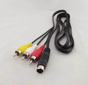 1pc 5ft 4 Pin S-Video Male To 3 RCA Male AV Audio Video Adapter Cable DVD PC TV