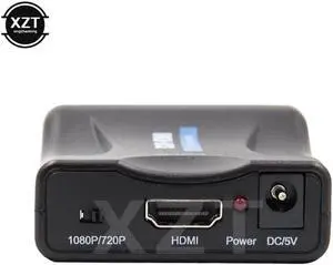 1080P HDMI to SCART Video Audio Upscale Converter Adapter HD Receiver TV DVD US/EU Power Plug