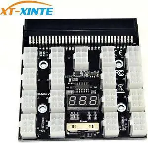 PCI-E 17x 6Pin Power Supply Breakout Board Adapter Converter 12V for Ethereum BTC Antminer Miner Mining HP Server PSU GPU