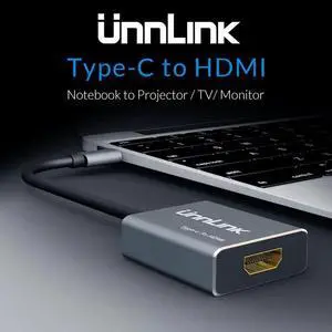 Unnlink USB C to HDMI 4K@30Hz Type C to HDMI 20cm Converter Thunderbolt 3 to HDMI Adapter MHL for MacBook pro Galaxy S8 S9 p20