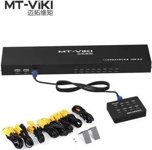 MT-VIKI 8 Port Smart KVM Switch Manual Key Press VGA USB Wired Remote Extension Switcher 1U Console with Cable 801UK-L MT-VIKI 8 Port Smart KVM Switch Manual Key Press VGA USB Wired Remote Extension Switcher 1U Console with Cable 801UK-L