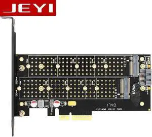 JEYI SK7 M.2 NVMe SSD NGFF TO PCI-E X4 adapter M Key B KEY Dual interface card Suppor PCI Express3.0 Dual voltage 12v+3.3v SATA3
