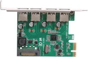 USB 3.0 Expansion Card 4 port PCI-E to USB3.0 Desktop Card Adapter forWindows XP32/64, Windows 7(32/64), windows8/8.1/10