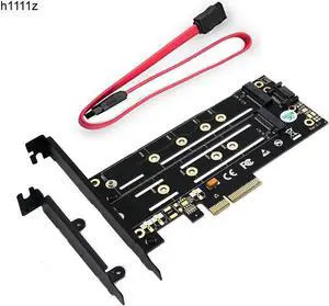 PCI-E Adapter Card B-key + M-key M.2 NGFF + NVME Dual Interface PCIE M2 SATA Riser Adapter For 2230 2242 2260 2280 22110 M.2 SSD