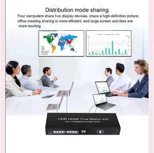 8K @60Hz HDR HDMI True Matrix 4x2, 4K @120Hz 4 in 2 Out HDMI Splitter Switcher HDMI Matrix Switch Box V2.1 Speed switcher, Suitable for PS4 HD TV Computer Monitor