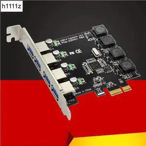 5Gbps Superspeed 4 Ports USB 3.0 Expansion Card Adapter PCI E PCI Express Controller for PCIe X1 X4 X8 X16 Port for Win 7 8 10