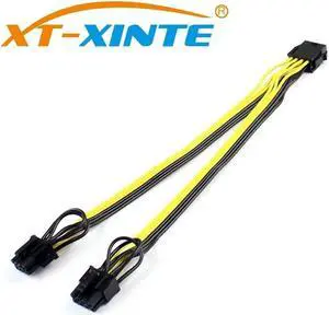 CPU 8Pin to Graphics Video Card Double PCI-E PCIe 8Pin ( 6Pin + 2Pin ) Power Supply Splitter Cable Cord 15cm