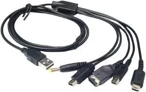 1.2M Cable Fast Charging 5 In 1 USB Game Charger Cord Wire for Nintendo New 3DS XL NDS Lite NDSI LL Wii U GBA PSP