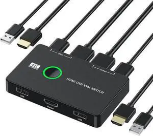 Video Repeater HDMI-Compatible/KTV/USB Converter Switch For Sharing Keyboard Mouse Printer High-definition Display Two Computer
