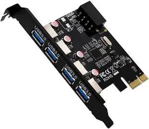 USB 3.0 4 Port Expansion Card Desktop PC 4Pin Card Adapter PCI-E Hub Controller Adapter Card for Windows Vista PC