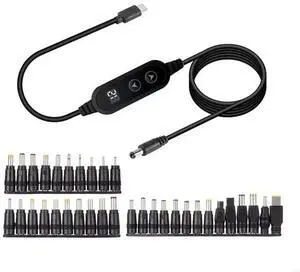 Adjustable Voltages USB C To DC5525 Charging Cable PD65W 34 Conversion Heads
