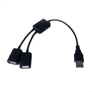 USB 2.0 Splitter Y Cable 1 Male to 2 Female Extension Cord Power Adapter Converter for PC Car Data Transmission Charging