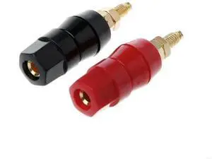 1 Pair 4mm Banana Plug Red Black Connector Amplifier Terminal Binding Post Speak