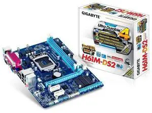 Full GA H61M DS2 Desktop Motherboard H61 Socket A 1155 i3 i5 i7 DDR3 16G uATX UEFI BIOS