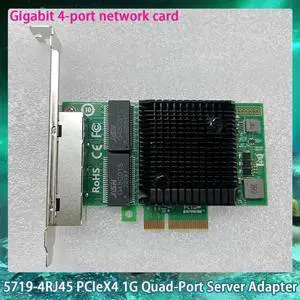 For 5719 5719-4RJ45 PCIeX4 1G Quad-Port Server Adapter PCI-E X4 Gigabit 4-Port Network Card NIC