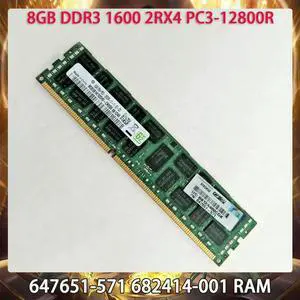8GB DDR3 1600 2RX4 PC3-12800R 8G 647651-571 682414-001 PC Server Memory