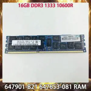 16GB DDR3 1333 10600R 16G 647901-B21 647653-081 PC Server Memory For H/P