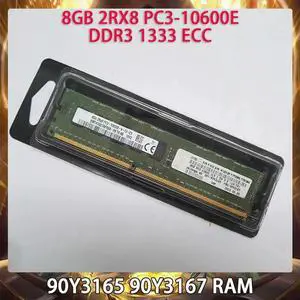 90Y3165 90Y3167 RAM 8GB 2RX8 PC3-10600E DDR3 1333 ECC PC Server Memory