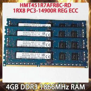 1 Pcs RAM 4GB DDR3 1866MHz HMT451R7AFR8C-RD 1RX8 PC3-14900R REG ECC For SK Hynix Server Memory