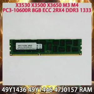 Server Memory 49Y1436 49Y1446 47J0157 X3530 X3500 X3650 M3 M4 PC3-10600R 8GB ECC 2RX4 DDR3 1333 RAM