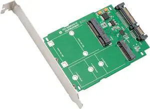 M.2 B-Key SATA or Mini-SATA mSATA SSD to SATA III 2.5 Adapter, Convert mSATA or M.2 SATA SSD to a 2.5" Drive PCI Mount SI-ADA50067