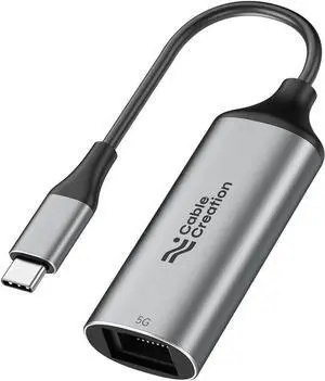 CableCreation 5Gbps USB C to Ethernet Adapter, 5Gbps Type C to RJ45 Network LAN Internet Adapter Compatible with MacBook, XPS, Thunderbolt 5/4/3, Other USB-C Devices