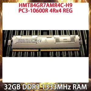 1Pcs RAM 32GB DDR3 1333MHz PC3-10600R 1333 HMT84GR7AMR4C-H9 4Rx4 REG For SK Hynix Server Memory