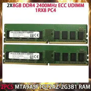 2PCS RAM For MT 8GB DDR4 2400MHz ECC UDIMM 1RX8 PC4 Server Memory MTA9ASF1G72AZ-2G3B1