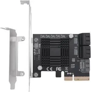 PCIE To 5-Port SATA III 6 Gbps SATA Controller Expansion Card JMB585 Computer Chassis Adapter Card