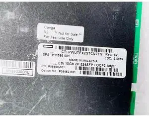 For 10 Gigabit network card With Double Electrical Ports 524SFP+ OCP3 ADPTR QL41132HQCU-HE P08452-B21 P08450-001 For 10 Gigabit network card With Double Electrical Ports 524SFP+ OCP3 ADPTR QL41132HQCU-HE P08452-B21 P08450-001