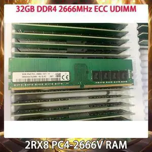 1 Pcs RAM 32GB DDR4 2666MHz ECC UDIMM 2RX8 PC4-2666V For SK Hynix Memory 2666