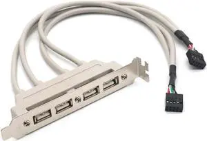 PC Motherboard 4-Ports USB2.0 Hub With 9 Pin Header Rear Panel Expansion Bracket Host Adapter Cable USB Hub