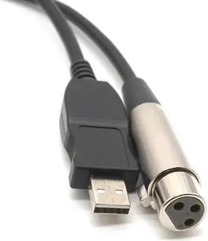 USB Male to 3 Pin XLR Female Microphone MIC Studio Audio Link Cable 3M(9.84ft)