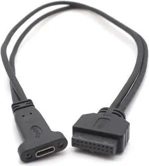 19pin USB header to USB 3.1 Type-C Cable 20 PIN USB3.0 Female to USB-C Adapter Card PCI-e Long profile Bracket