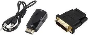 Dual Link 24+1 Male to HDMI with Adapter Connector 1080P HDMI Male to VGA Female Adapter Video Converter 3.5mm