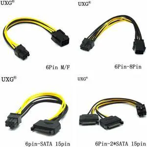 Power Cable 15 Pin 8pin Female To 6 Pin Male PCI EXPRESS PCI-E Graphics Converter Adapter Video Card Power Cable Cord