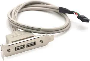Computer Motherboard 9 Pin Connector to USB2.0 2 port 2USB extension Power cable Half-height Baffle Data line with screw