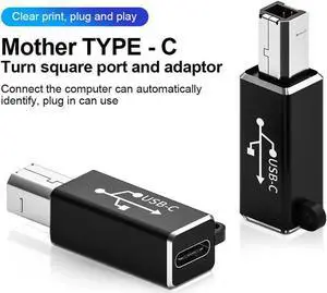 USB-C Printer Cable For USB-C Equipped Laptop PC to USB Type B Printer Server Fax Machine Hard Drive Camera Piano USB-C Printer Cable For USB-C Equipped Laptop PC to USB Type B Printer Server Fax Machine Hard Drive Camera Piano