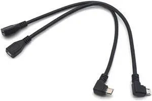 Converter Data Cable left and right 90 Degree Micro USB Male To Female Adapter Converter Data Cable